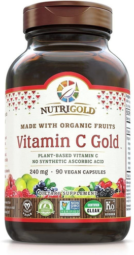 Vitamina C 240 Mg Nutrigold 90 Capsulas Veganas