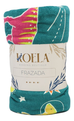 Combo: 2 Frazada Mágica Glow In The Dark Matrimonial Koela Diseño Dinosaurio Verde