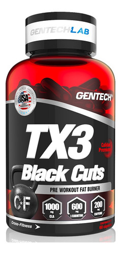 Quemador Tx3 Black Cuts Genetch 60 Capsulas