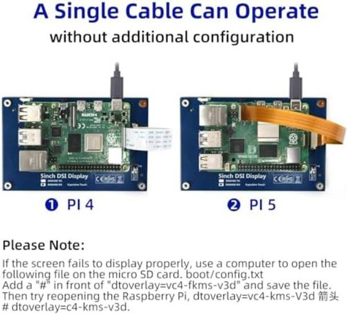 Ipistbit Pantalla Táctil Raspberry Pi De 5 Pulgadas, Pantall