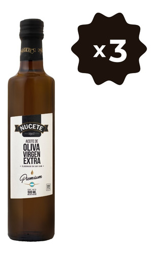 Imagen 1 de 3 de Combo Aceite De Oliva Virgen Extra Premium Bot  500 Ml X 3