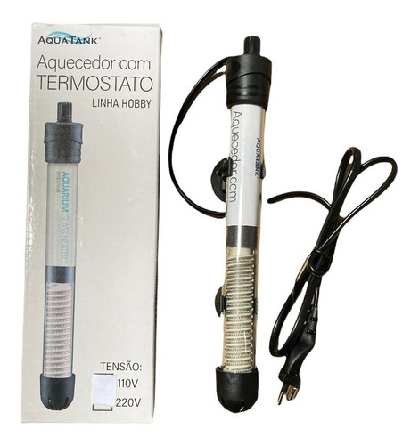 Termostato Com Aquecedor Aqua Tank Hobby 50w 110v E 220v