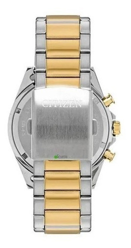Citizen Quartz Chronograph Black Dial An8054-50e Color de la correa Plata y Oro Color del bisel Oro Color del fondo Negro
