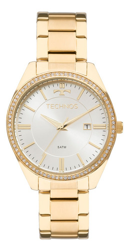 Relógio Technos Ladies Feminino 2115mnb/4k Cor da correia Dourado