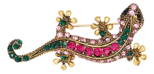 2 Rhinestone Camaleón Animal Broche Pin De Solapa Joyería