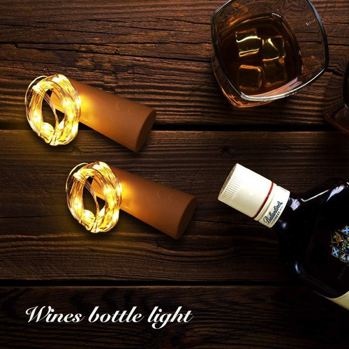 12 Piezas Luces Navideñas Para Botellas Vino Para Mason Jars