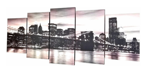 Cuadro Puente The Brooklyn New York Triptico Poliptico Moderno Decoracion Escalonado