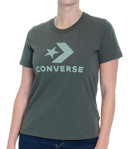 Camiseta Converse Star Chevron Para Mujer verde Env o gratis