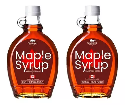 2 Un Xarope De Bordo Maple Syrup Puro Importado Canadá 250ml
