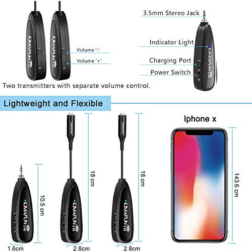 Microphone System For 2 People Dual And Lavalier Lapel Mics