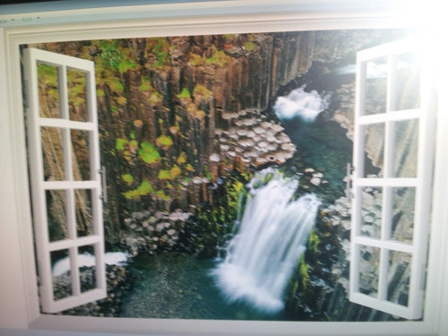 Vinilo Ventana Con Paisaje 130x60