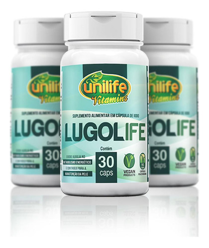 Lugol Lugolife30 Cápsulas De 450mg Kit Com 3 Potes