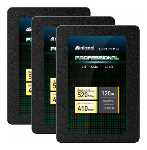 Inland Professional 3 Pack 120gb Ssd 3d Tlc Nand Sata I...