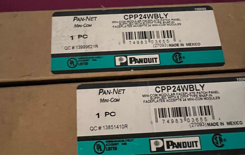 Panel De Parcheo Modular De 24 Puertos Panduit Cpp24wbly