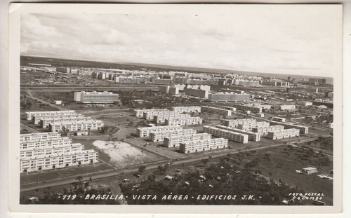 Brasilia Antigua Postal Fotografia Vista Aerea Ediifios J K