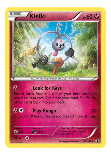 Cartas Pokemon Klefki 48/108 Roaring Skies Ros (Usado)