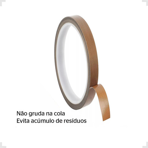 Fita Adesiva Teflon Térmica P/ Seladora Alta Temperatura 9mm