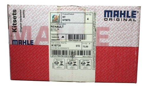 Kit Pistones/anillos/camisas Mahle Renault R5 M810 1.3l