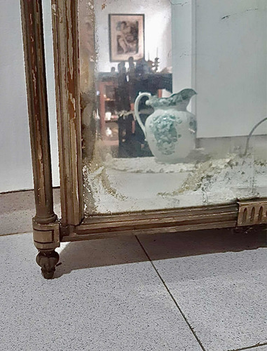 Imagen 7 de 7 de Antiquísimo Espejo Biselado Marco De Madera 83 X 70 Cm