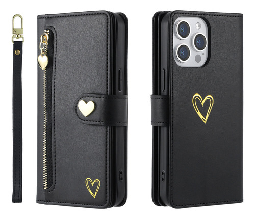 Capa Tipo Carteira De Couro Com Zíper Para Samsung