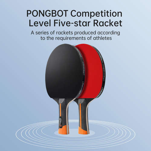 Raqueta De Ping Pong Pongbot 5 Estrellas Fibra De Carbono Como La Imagen Tipo De Mango