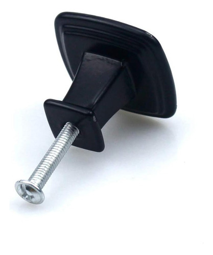 Jaladera Boton Cuadrado Acabado Negro Mate 30 Mm 10piezas