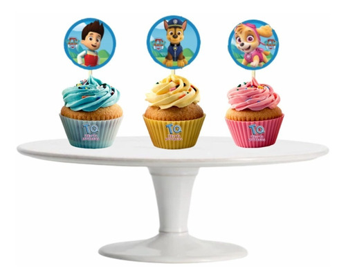 Patrulla Canina Cupcake Toppers Adorno Para Muffins X10