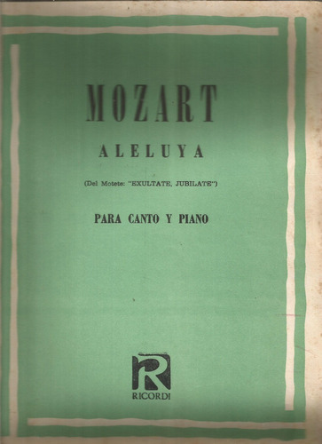 Partitura  Aleluya Mozart