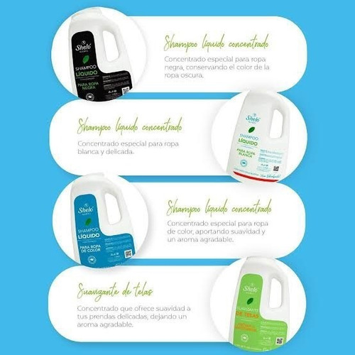 Jabón Líquido, Shampoo Para Ropa Color, Negra + Suavizante