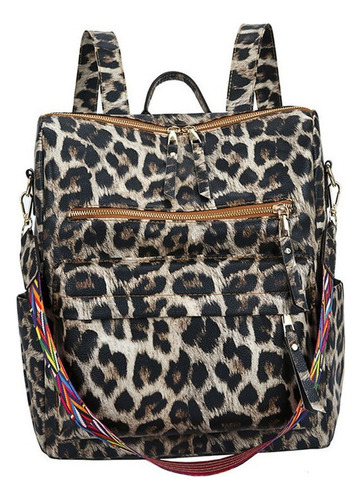 Mochila Multiusos Grande Para Mujer Con Estampado De Leopard