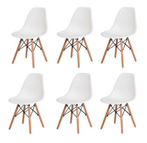 Cadeira de jantar Henn Decorshop Charles Eames DKR Eiffel, estrutura de cor  branco, 6 unidades