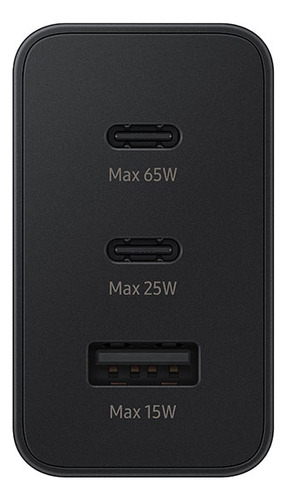 Cargador Samsung Original Trio 65w S24 S25 Ultra Sin Cable Negro