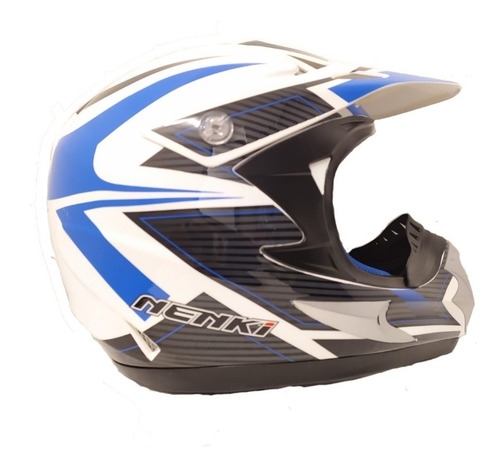Casco Nenki Nk-301 Cross Blanco Con Colores