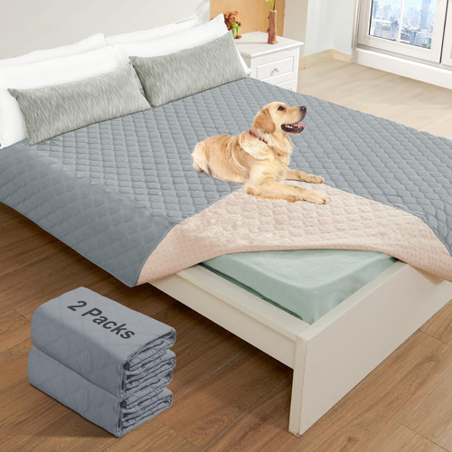 Paquete De 2 Fundas Impermeables Para Cama De Perro Gris Cla Gris Claro