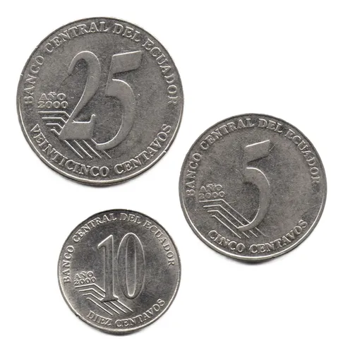 Ecuador 5, 10 Y 25 Centavos 2000 (Usado)
