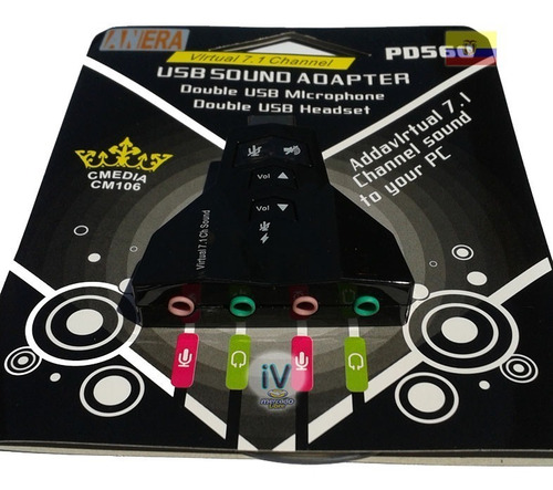 Tarjeta De Sonido Usb 7.1 2 Entradas + 2 Salidas Mezclas Djs