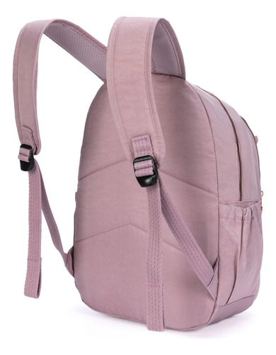 Mochila Feminina Reforçada Faculdade Escolar Notebook Grande Cor Rosa-claro Desenho Do Tecido Lisa