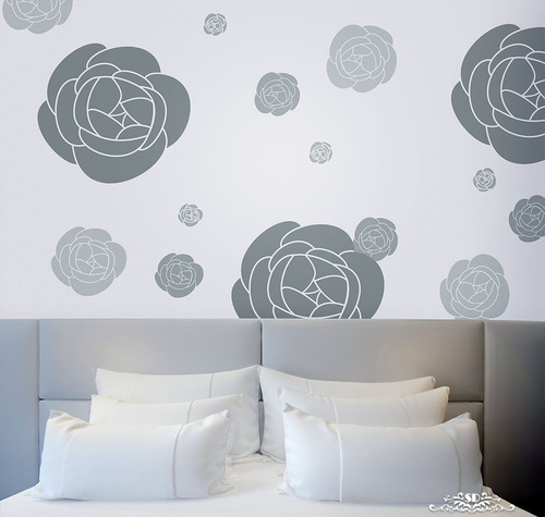 Imagen 2 de 3 de Stencil Rosas Verano Plantilla Decorativa Para Pintar