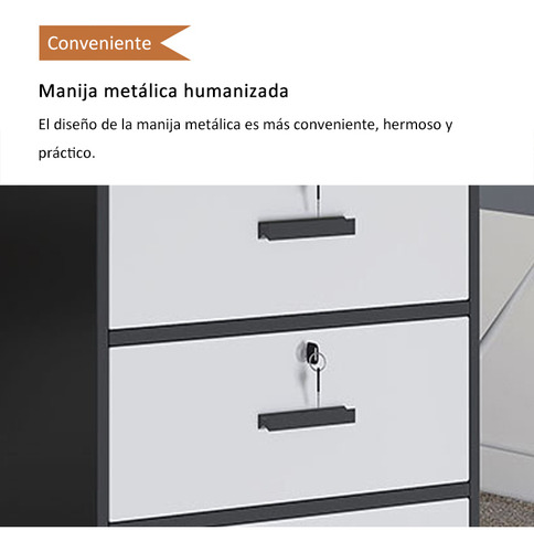 Archivero De Madera Para Oficina Con Llave Y 2 Cajones