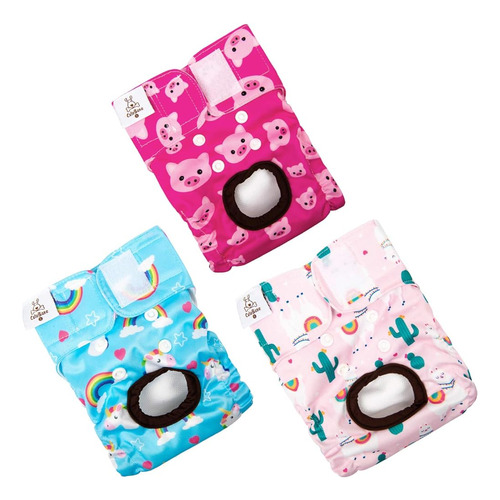 Cutebone Dog Diapers Hembra Pequeño Lavable Pañales Doggie R