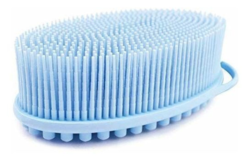 Cepillo Exfoliante Facial Y Corporal De Silicona Azul Claro