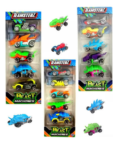 Auto Metal  Teamsterz Beast Machine Pack X5 Color Multicolor