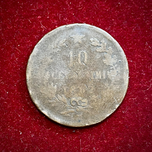 Moneda 10 Centésimos Italia 1862 M Km 11 Vittorio Emanuele 2 (Usado)