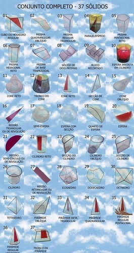 Imagem 1 de 2 de Sólidos Em Acrílico Geométricos Com 37 Peças