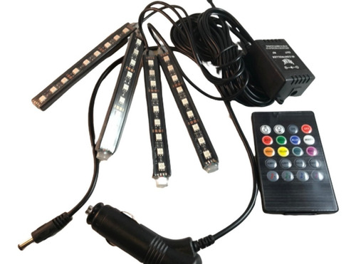 Kit 4 Barras Leds Interior + Control Rgb + Audioritmico  B24