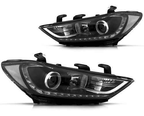Par Farol Elantra 2017 2018 Com Motor Com Projetor Led Tyc