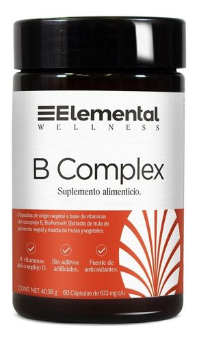 B Complex | Complejo B 60 Cápsulas De 673mg | 40.38g SKU 4054276 Sabor Sin sabor