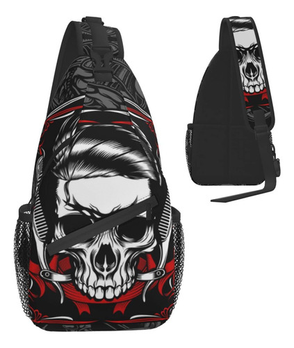 Mochila Diseño Bandolera Para Adulto Hermosa Calavera Bolsa