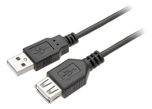 Cable extensor USB 2.0 de 5 m, color negro