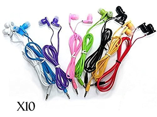 Justjamz 10 Pack 35mm Stereo In Ear Auriculares Ergonomicos